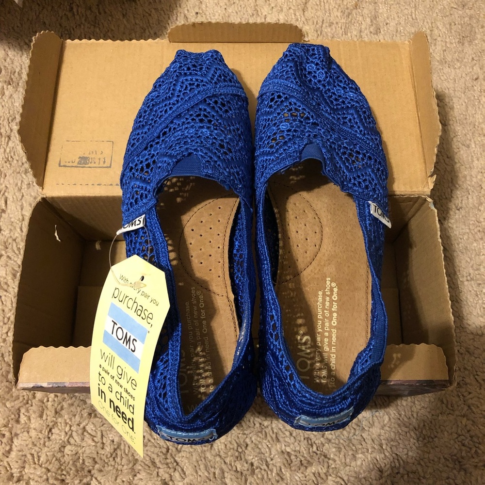 Toms Royal Blue Crochet Shoes
